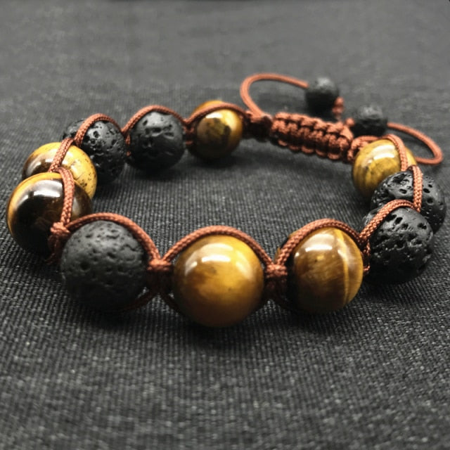 Lava Stone & Tiger Eye Gemstone Bracelet