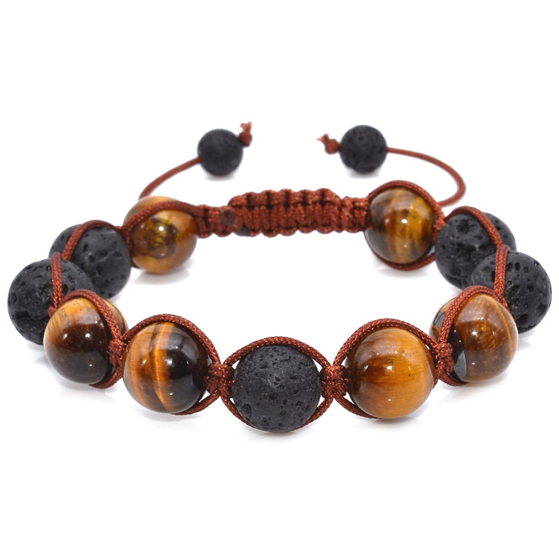 Lava Stone & Tiger Eye Gemstone Bracelet