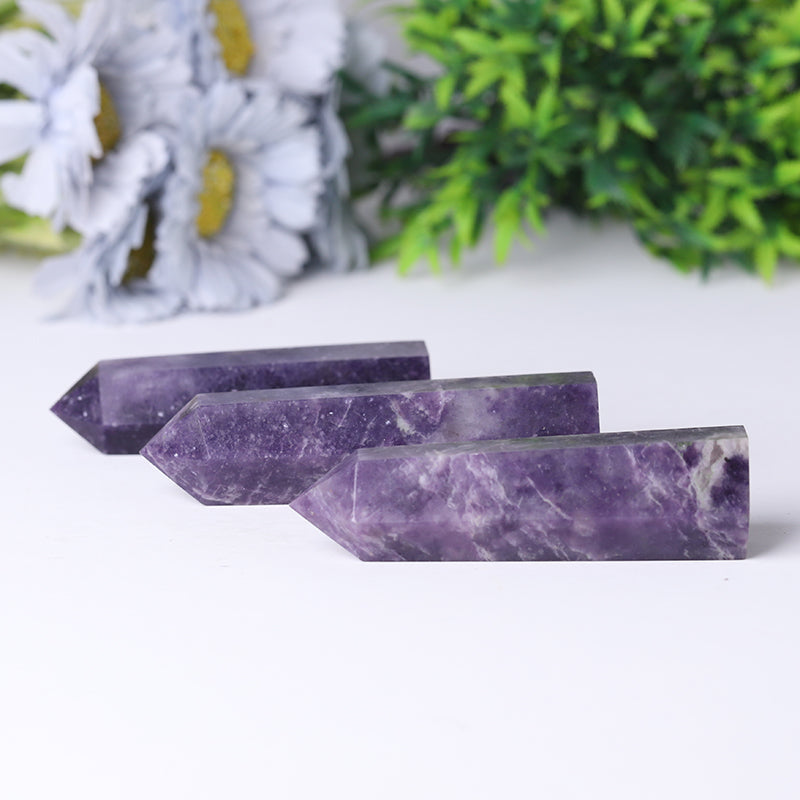Lepidolite Purple Crystal Point 2.5-4.5 Inch Healing Decor