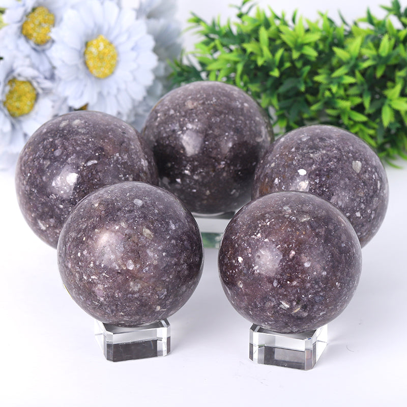 Lepidolite Sphere 2.5-4.5 Inch Healing Crystal Orb