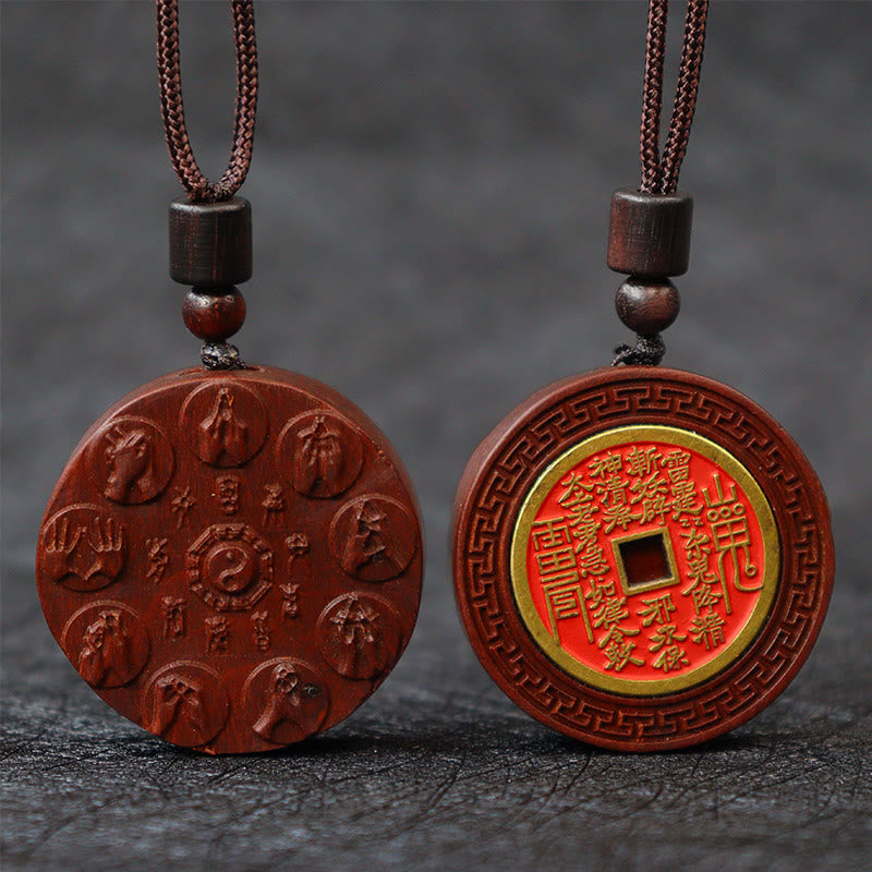 Lightning Struck Jujube Wood Yin Yang Pendants for Protection