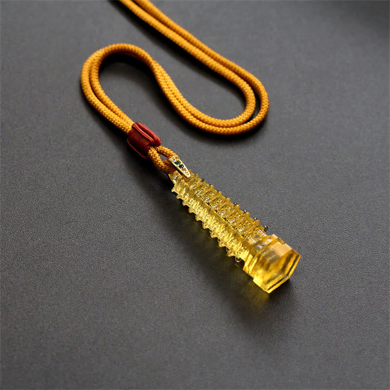 Liuli Ancient Pagoda Spiritual Necklace for Wisdom
