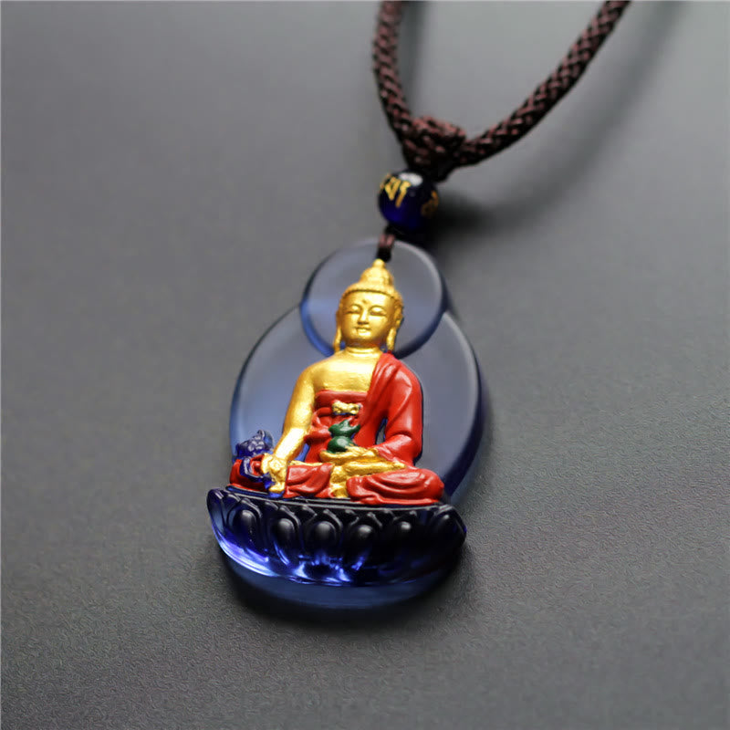 Liuli Crystal Medicine Buddha Necklace | Compassion & Healing