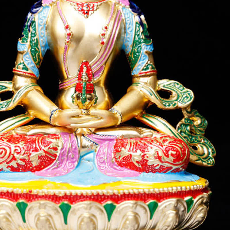 Longevity Buddha Statue 16cm Alloy Serenity Figurine