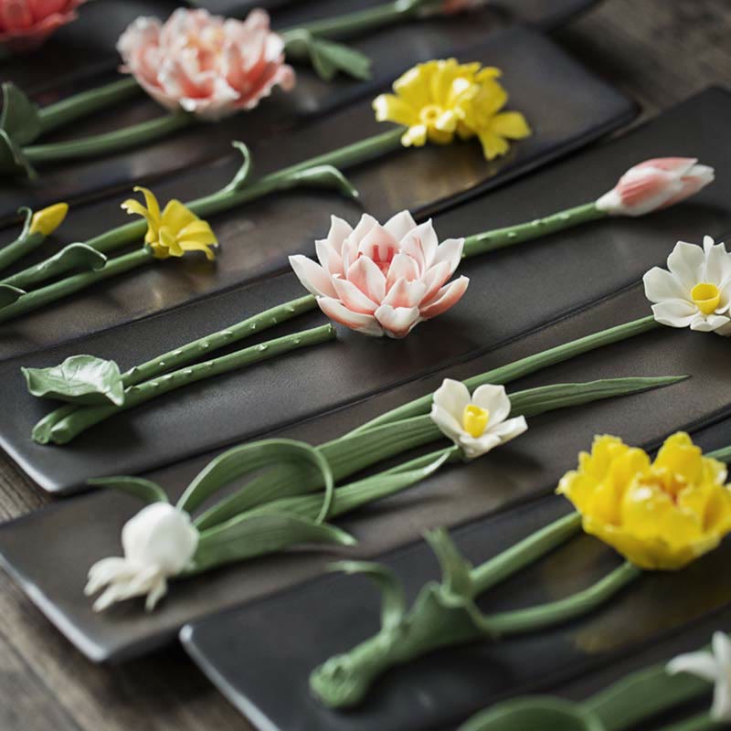 Lotus Peony Ceramic Incense Burner for Meditation & Yoga