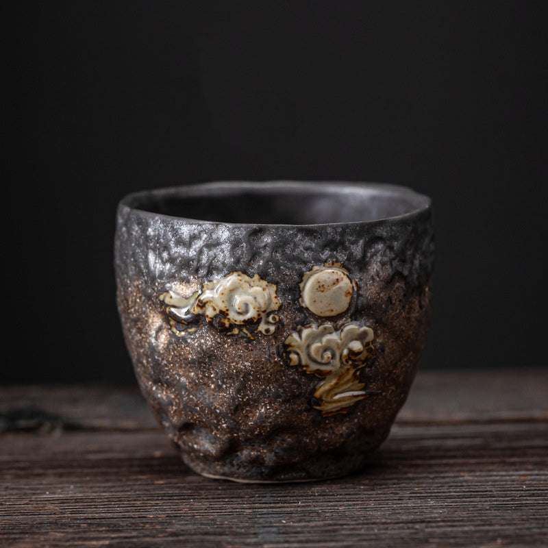 Lotus Pod Leaf Flower Ceramic Kung Fu Tea Cup 110ml