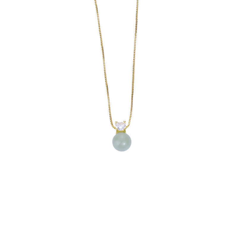 Lucky Bead Jade Prosperity Chain Pendant Necklace