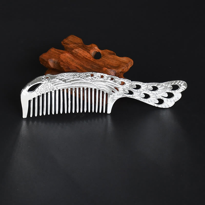 Lucky Dragon Phoenix Gold Alloy Comb for Protection & Strength