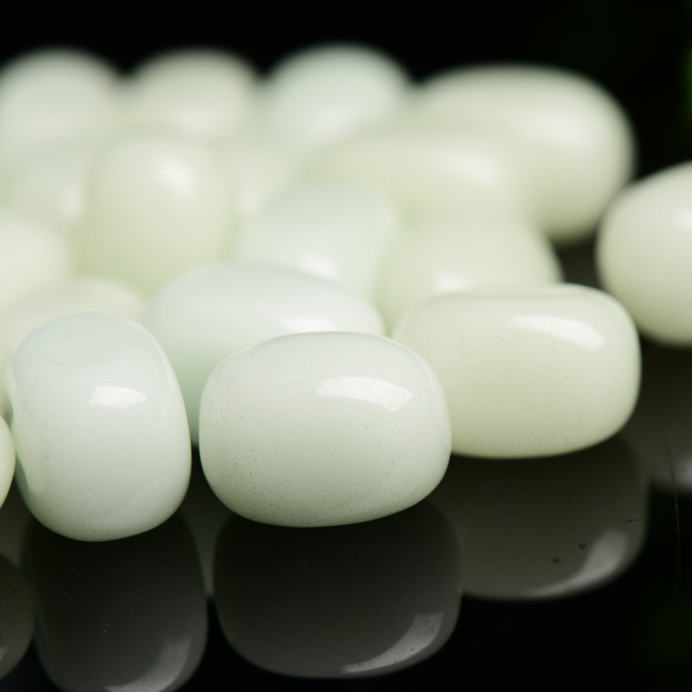 Luminous Light Green Tumbled Healing Stones, 2cm Size