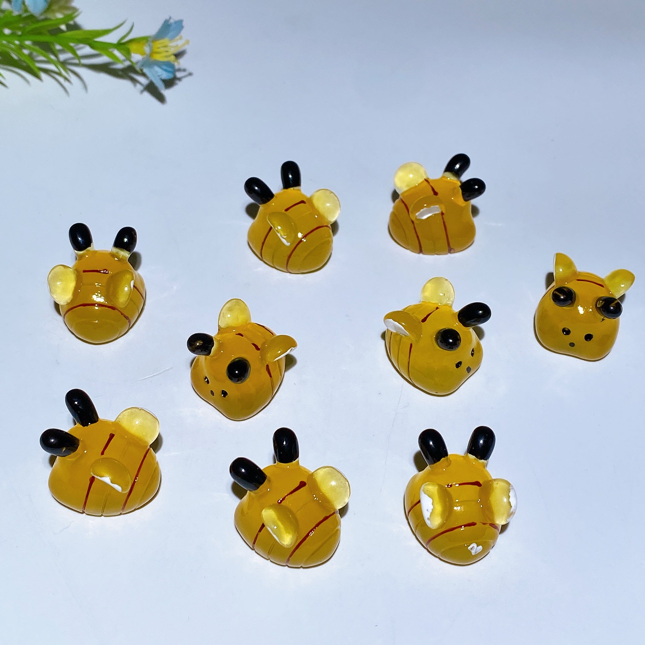 Luminous Yellow Crystal Bee Carving 20mm Figurine