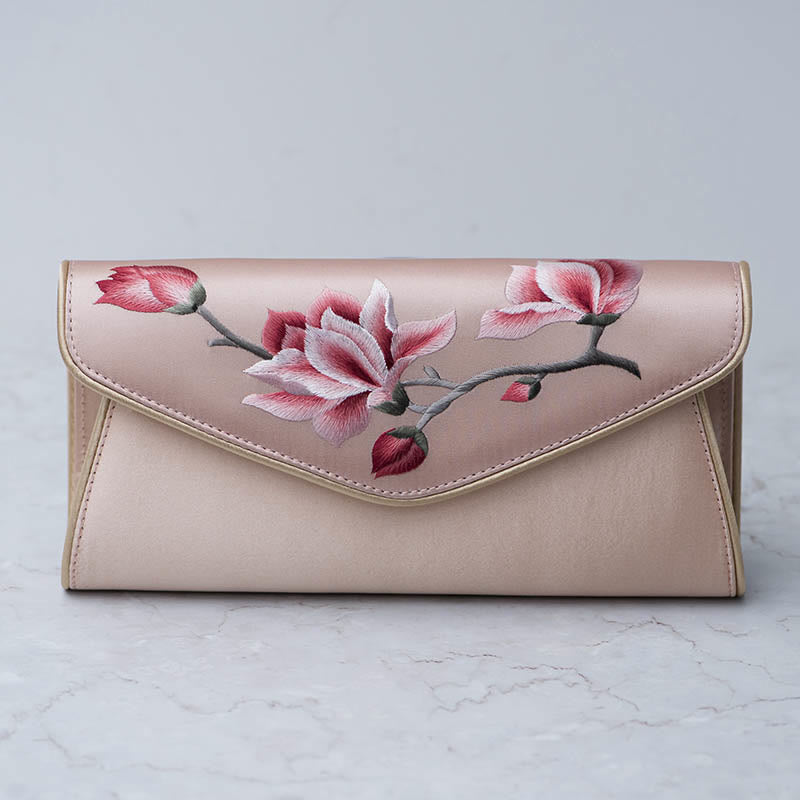 Magnolia Su Embroidered Medium Bag for Spiritual Elegance