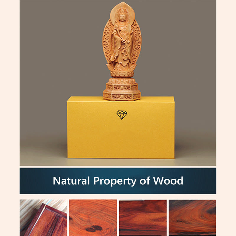 Mahasthamaprapta Bodhisattva Thuja Wood Optimistic Buddha Statue