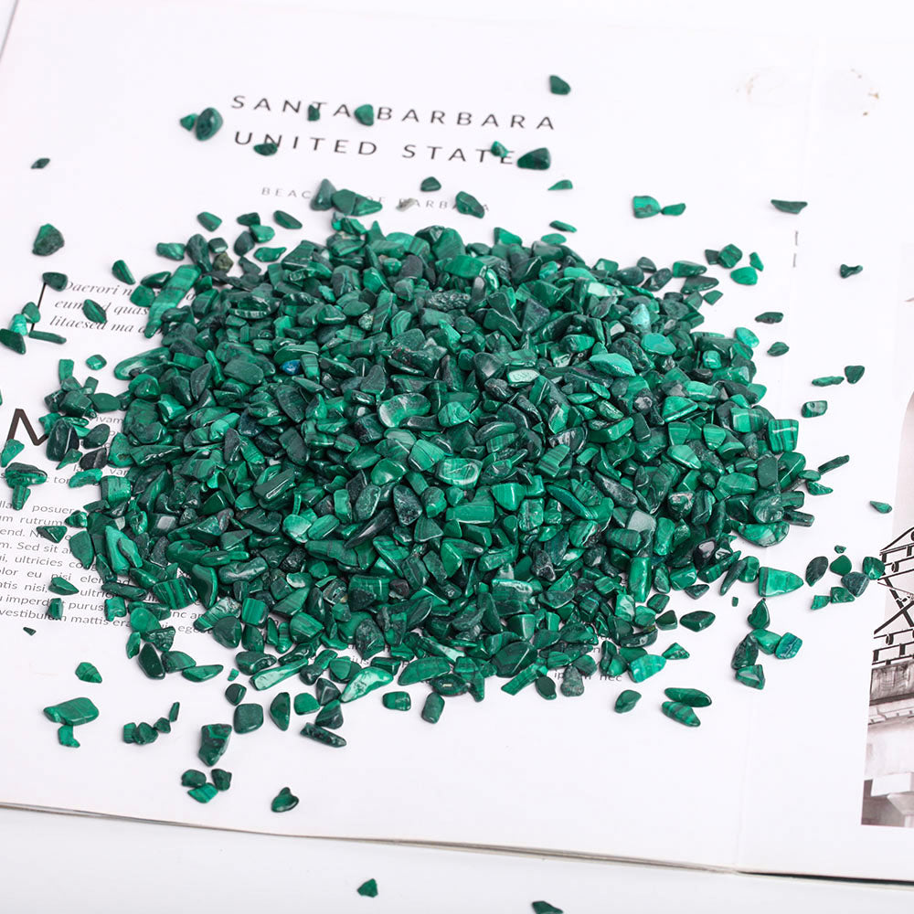 Malachite 5-7mm Polished Tumbled Crystal Chips for Healing