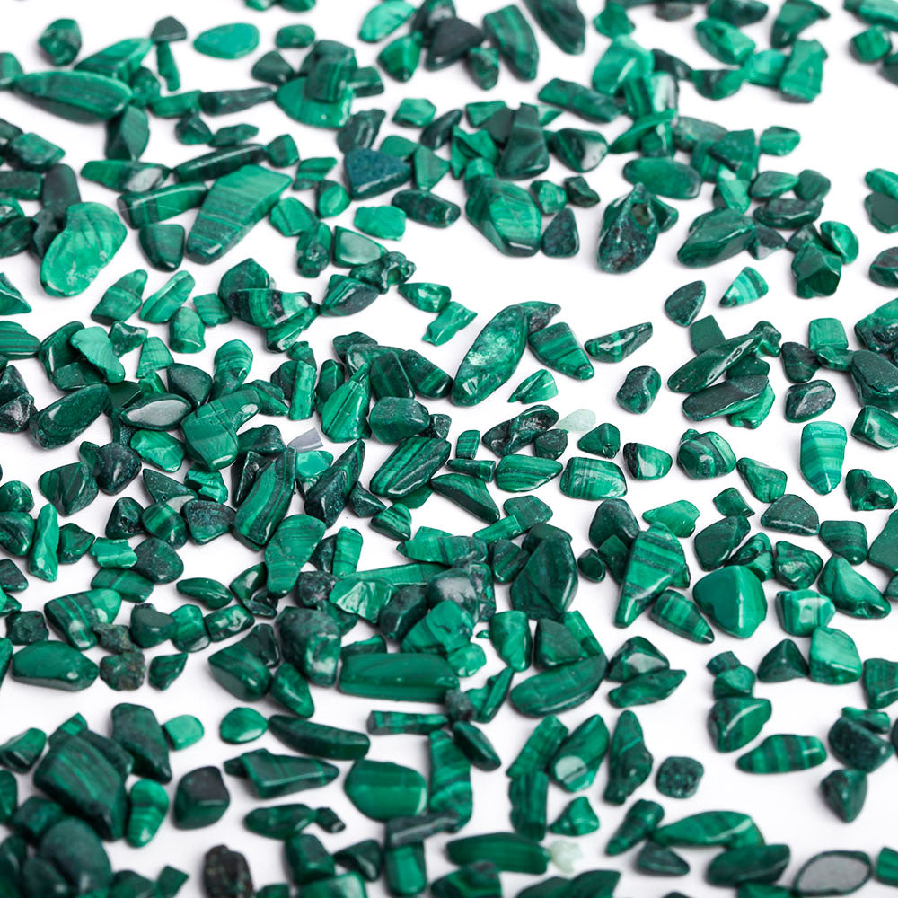 Malachite 5-7mm Polished Tumbled Crystal Chips for Healing