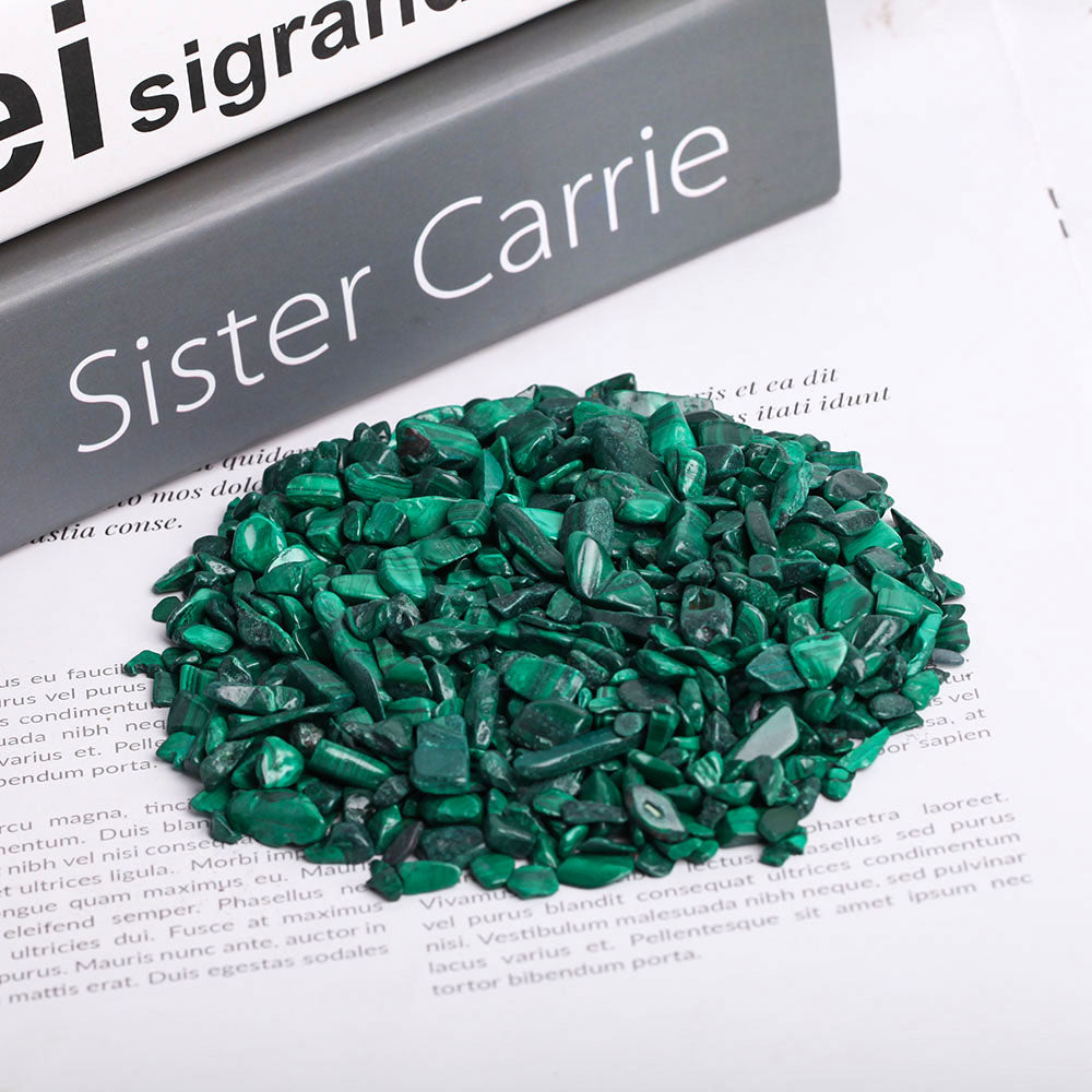 Malachite 5-7mm Polished Tumbled Crystal Chips for Healing