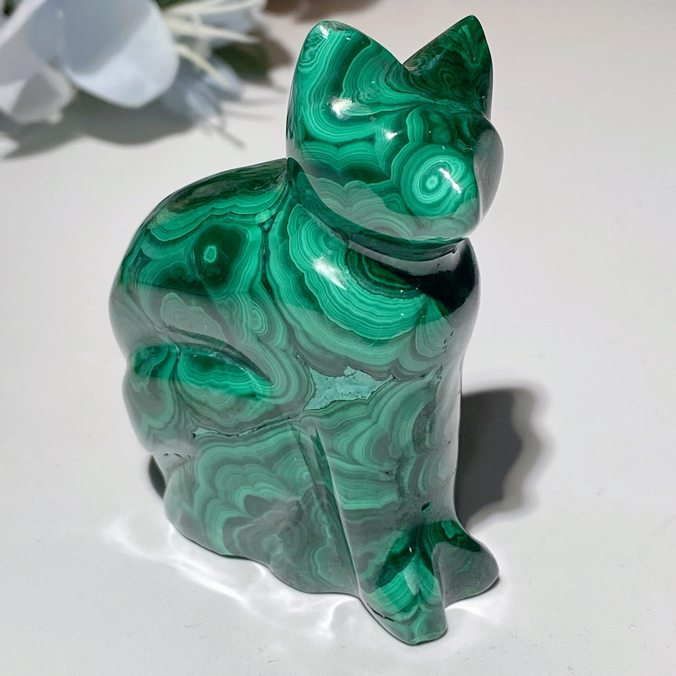 Malachite Crystal Animal Carvings 2.3-5.7 inch Healing Figurines