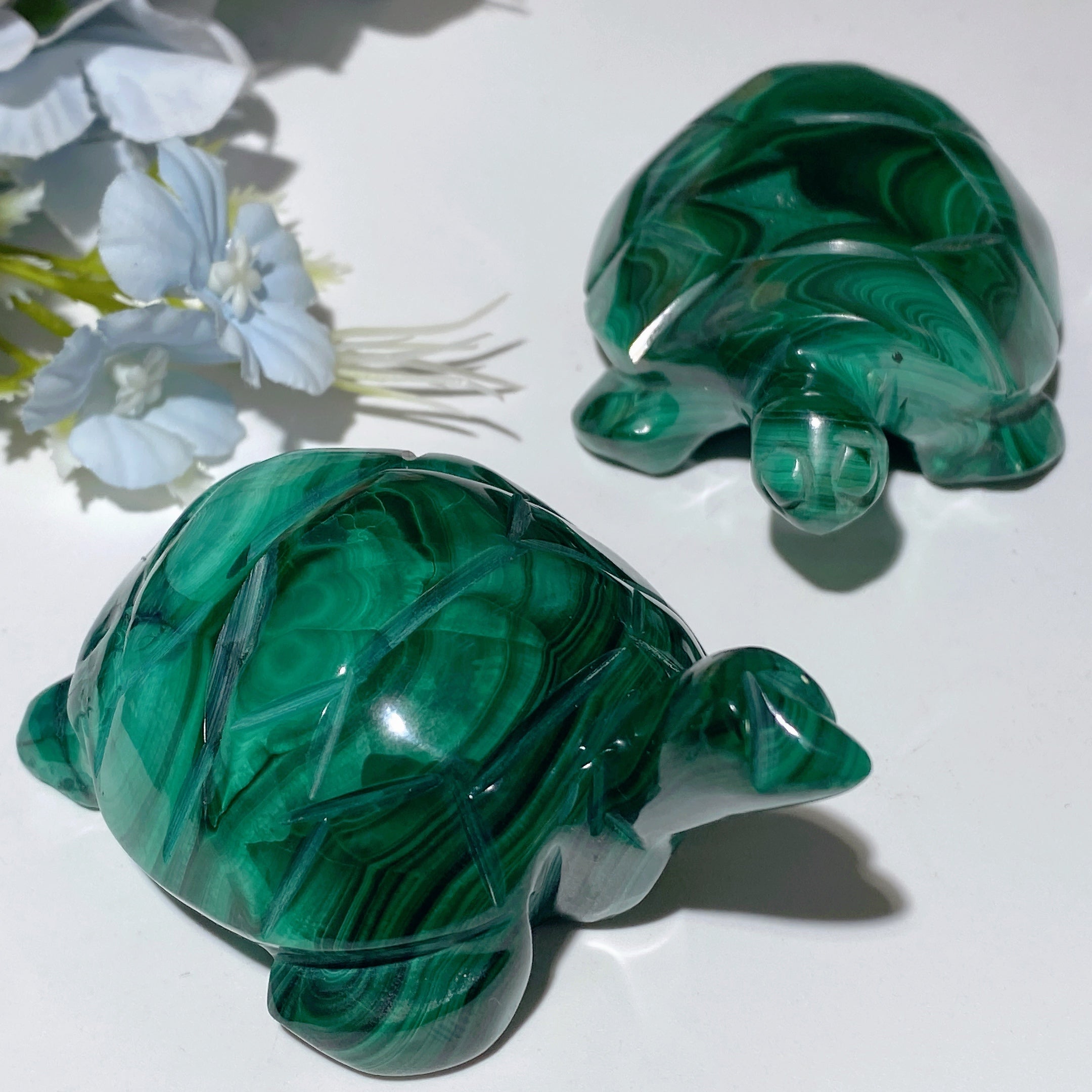Malachite Crystal Animal Carvings 2.3-5.7 inch Healing Figurines