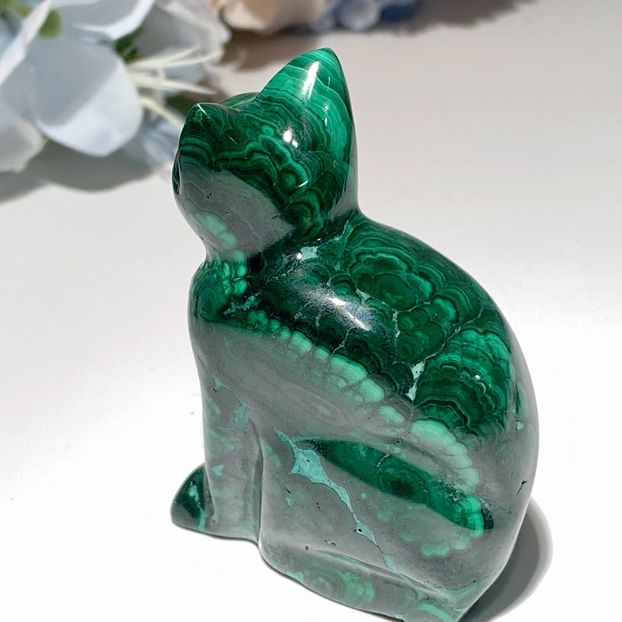 Malachite Crystal Animal Carvings 2.3-5.7 inch Healing Figurines