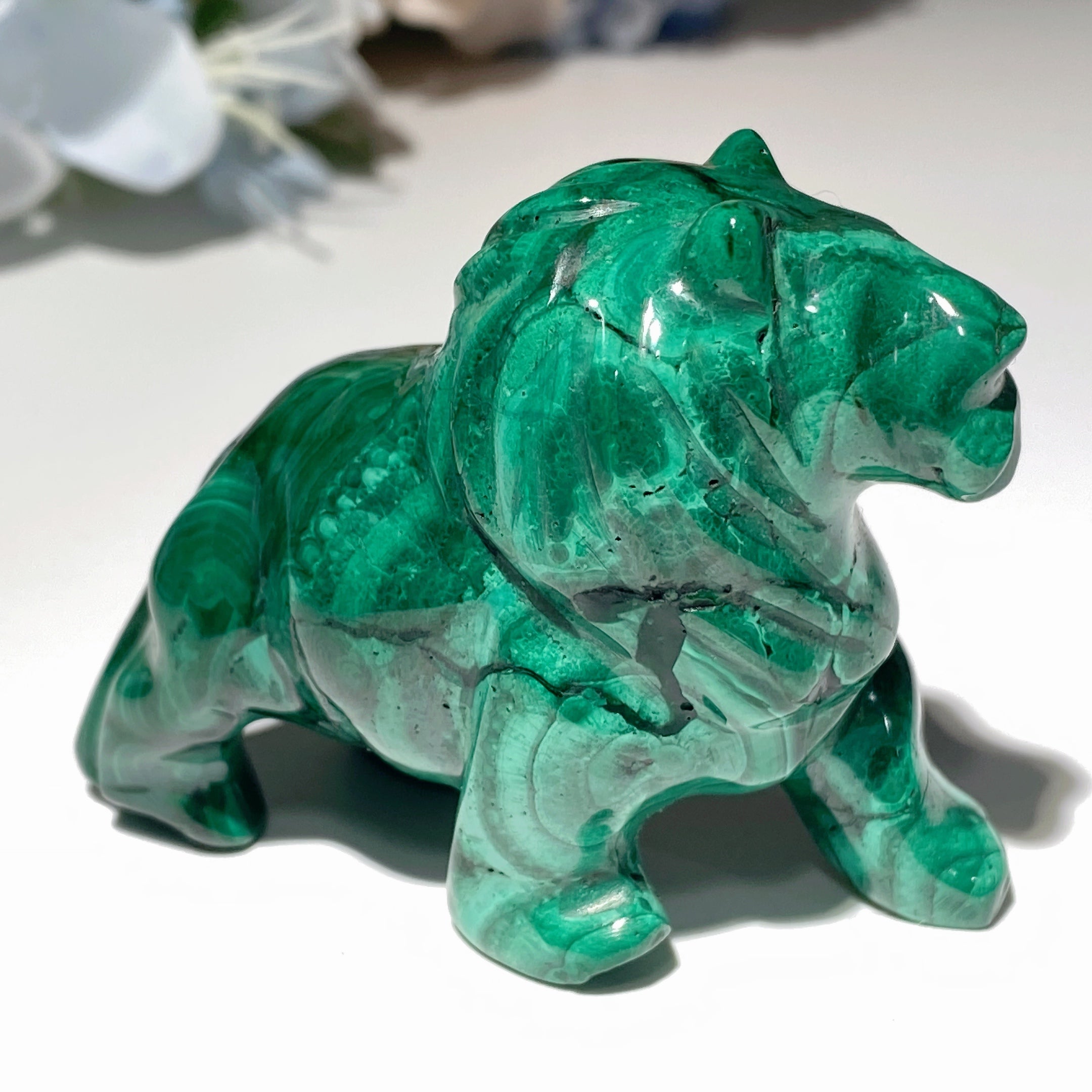 Malachite Crystal Animal Carvings 2.3-5.7 inch Healing Figurines