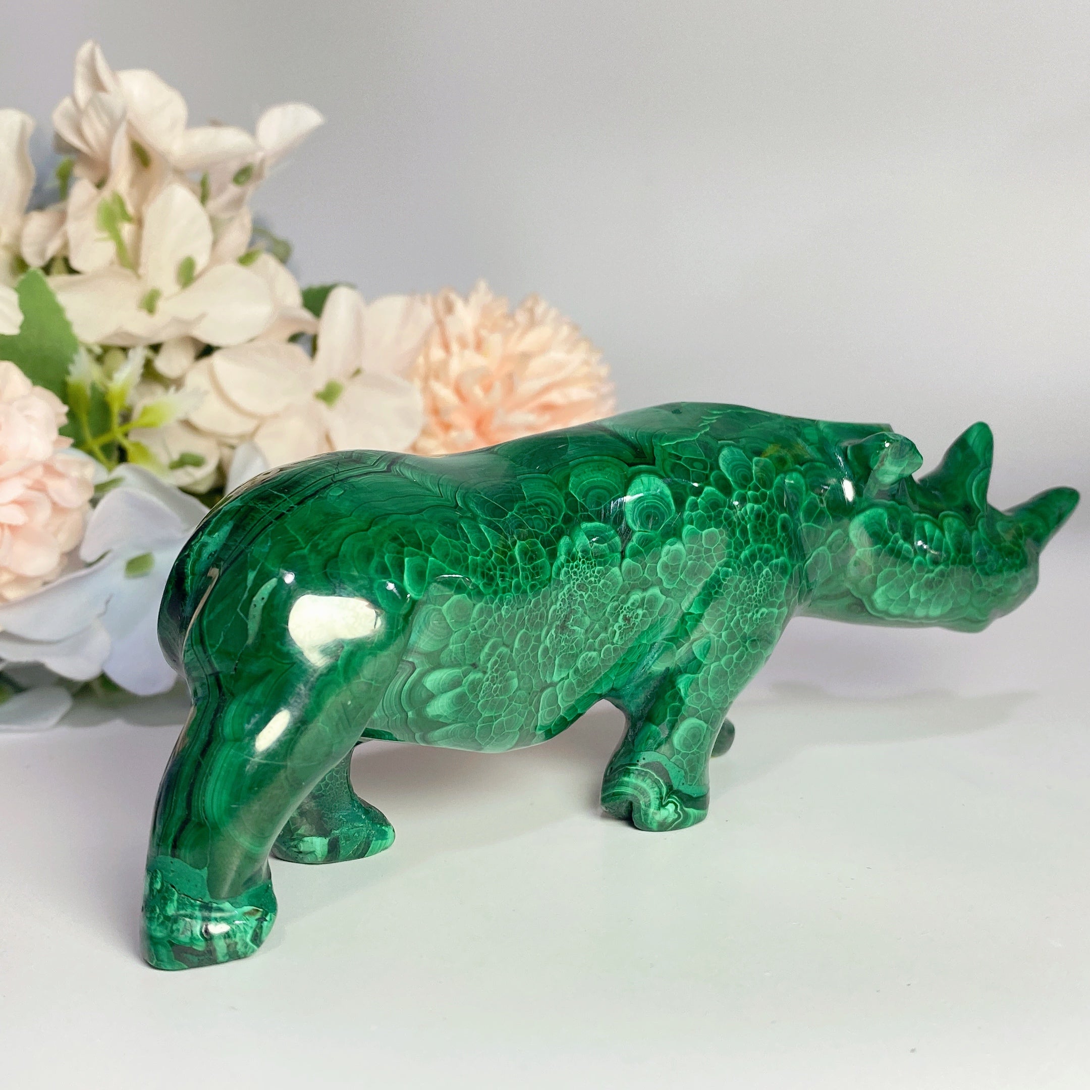 Malachite Crystal Animal Carvings 2.3-5.7 inch Healing Figurines