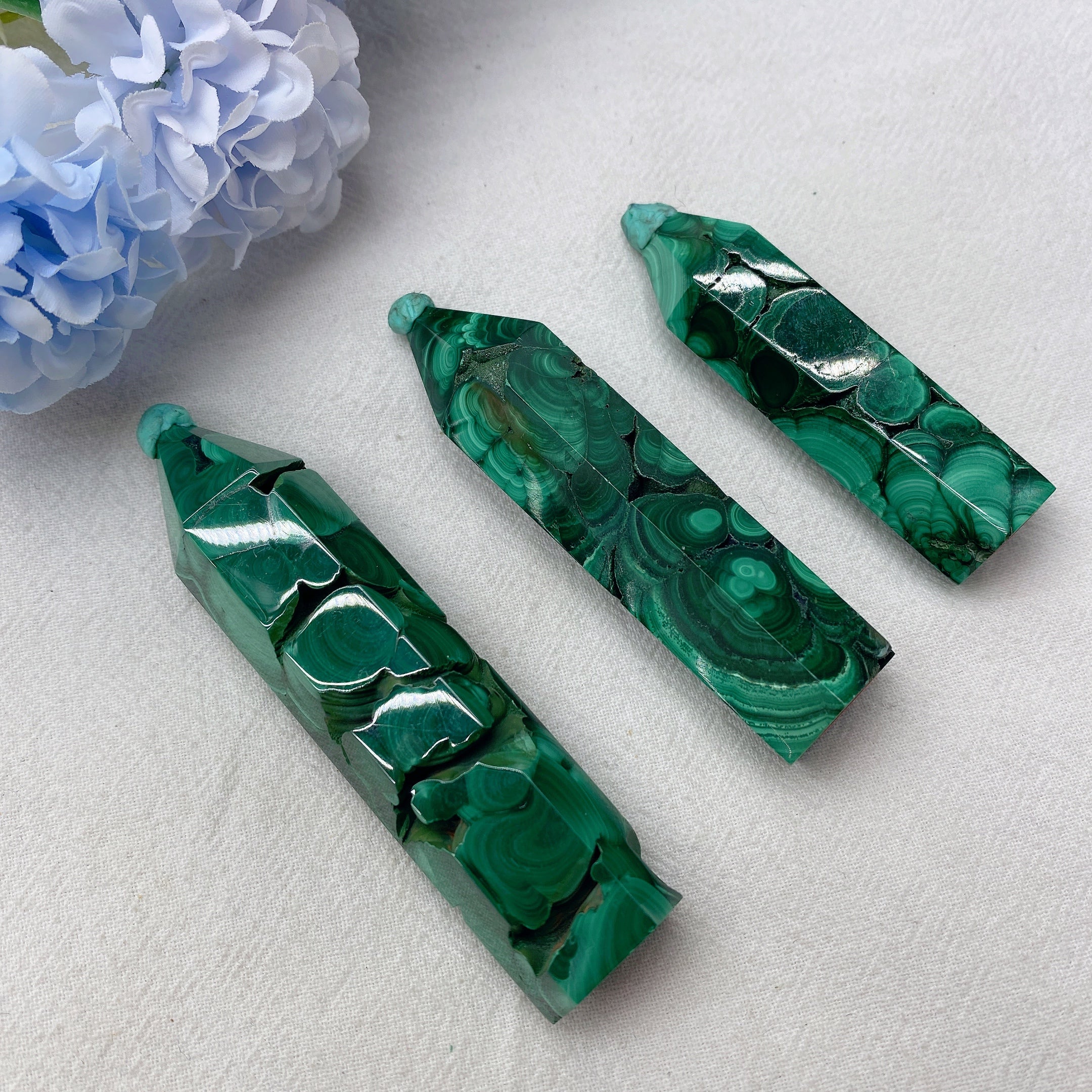 Malachite Crystal Points 2.5-4 inch Healing Crystal