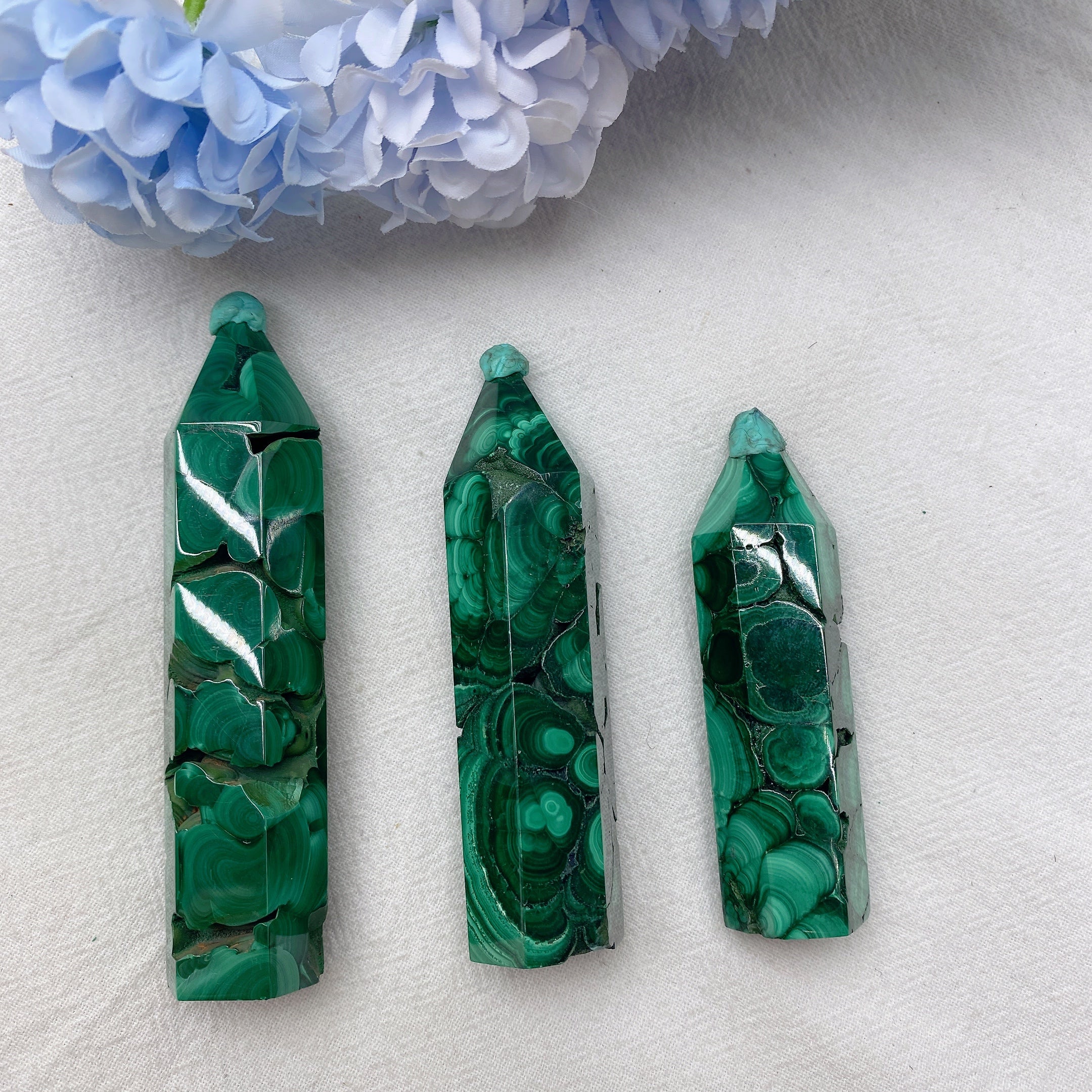 Malachite Crystal Points 2.5-4 inch Healing Crystal