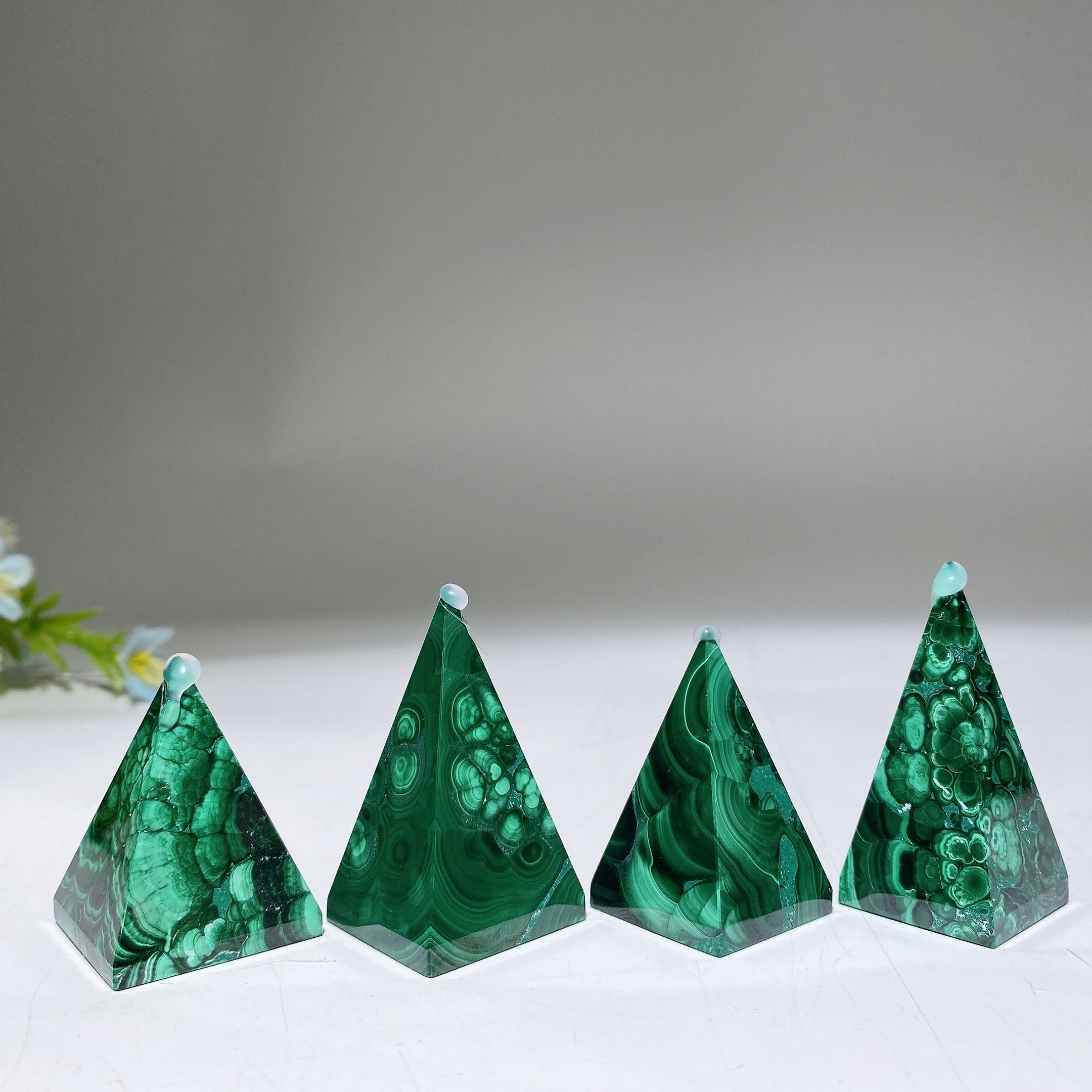 Malachite Crystal Pyramid Carving 1.4-2.0 inch Healing Gem