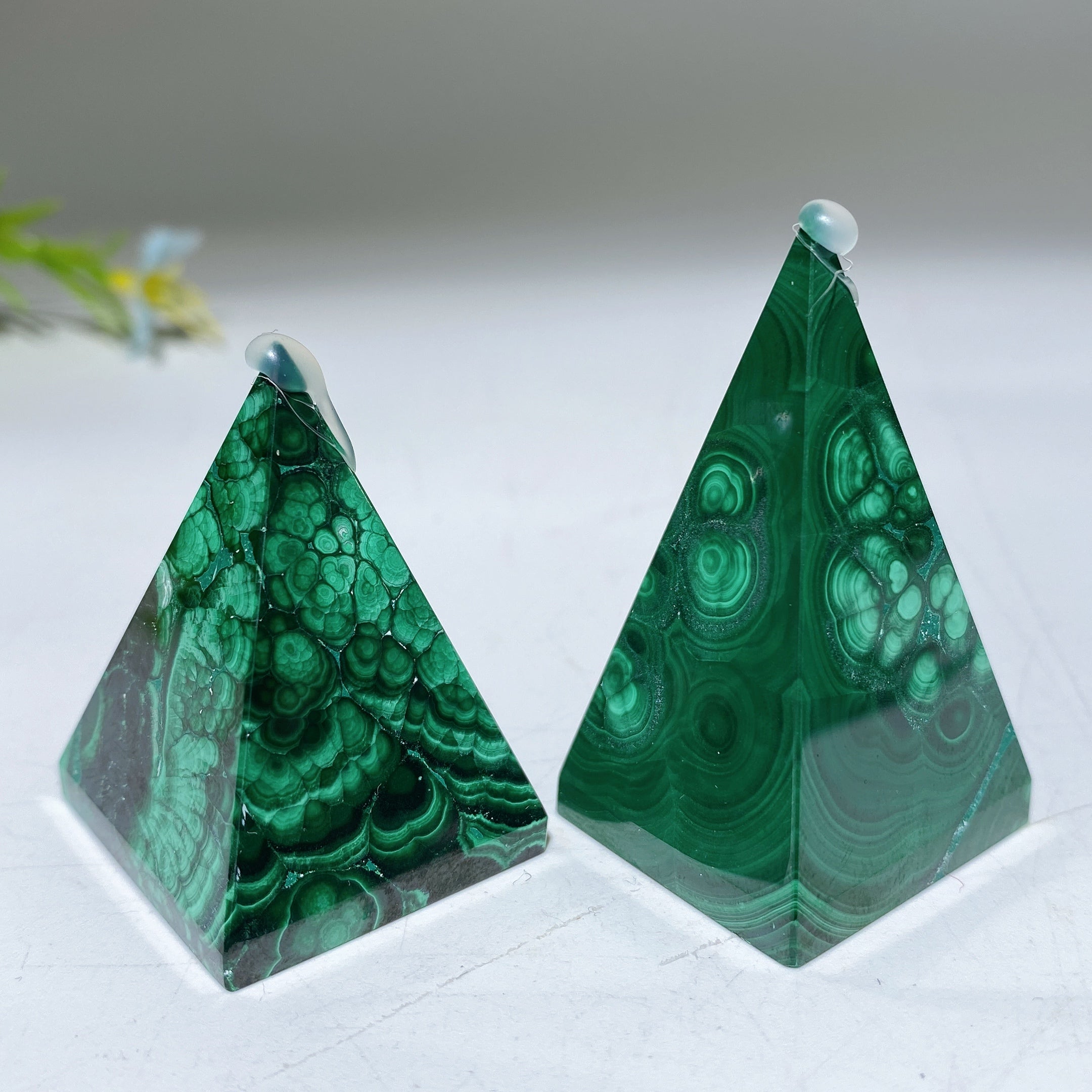 Malachite Crystal Pyramid Carving 1.4-2.0 inch Healing Gem