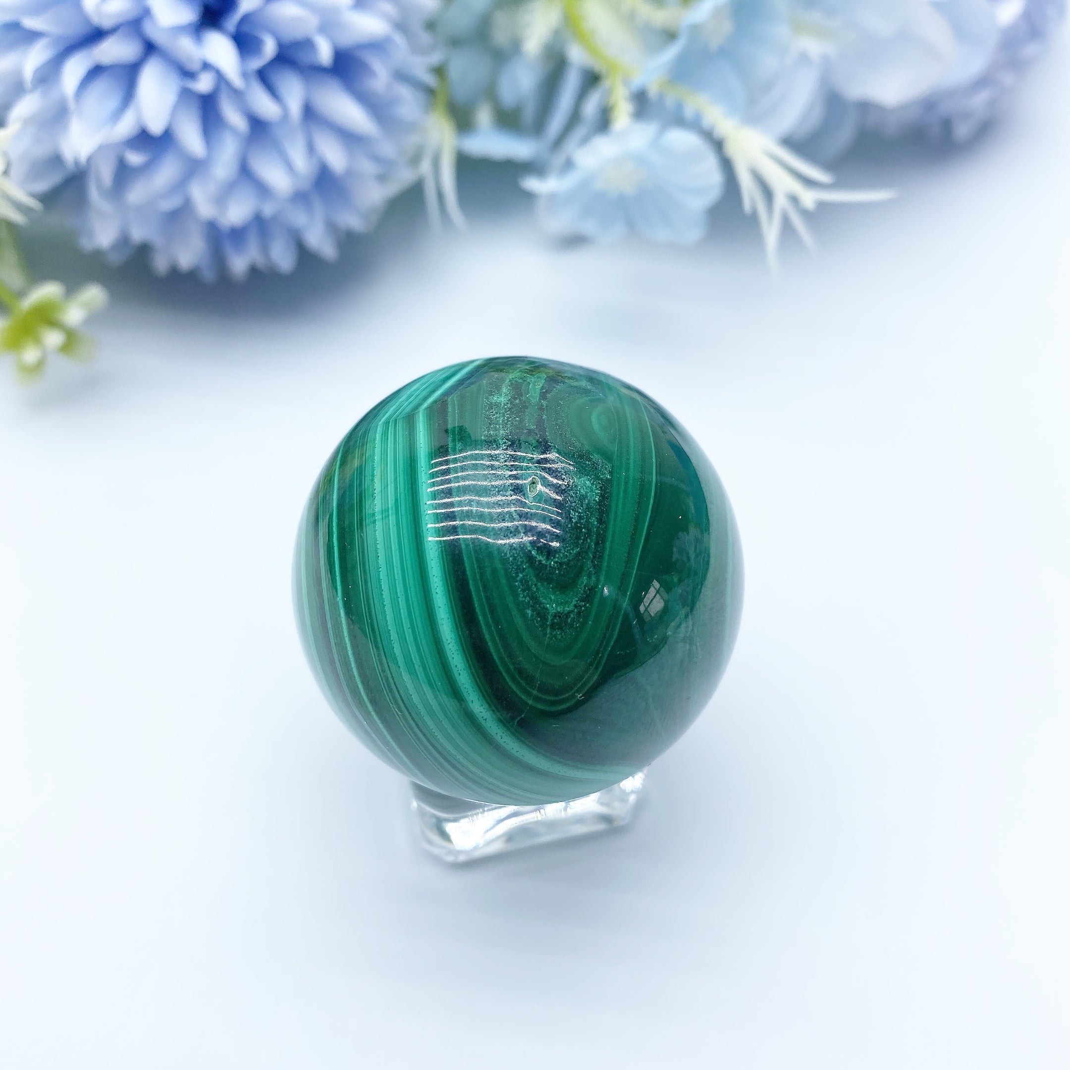 Malachite Crystal Sphere 28-40mm Healing Orb