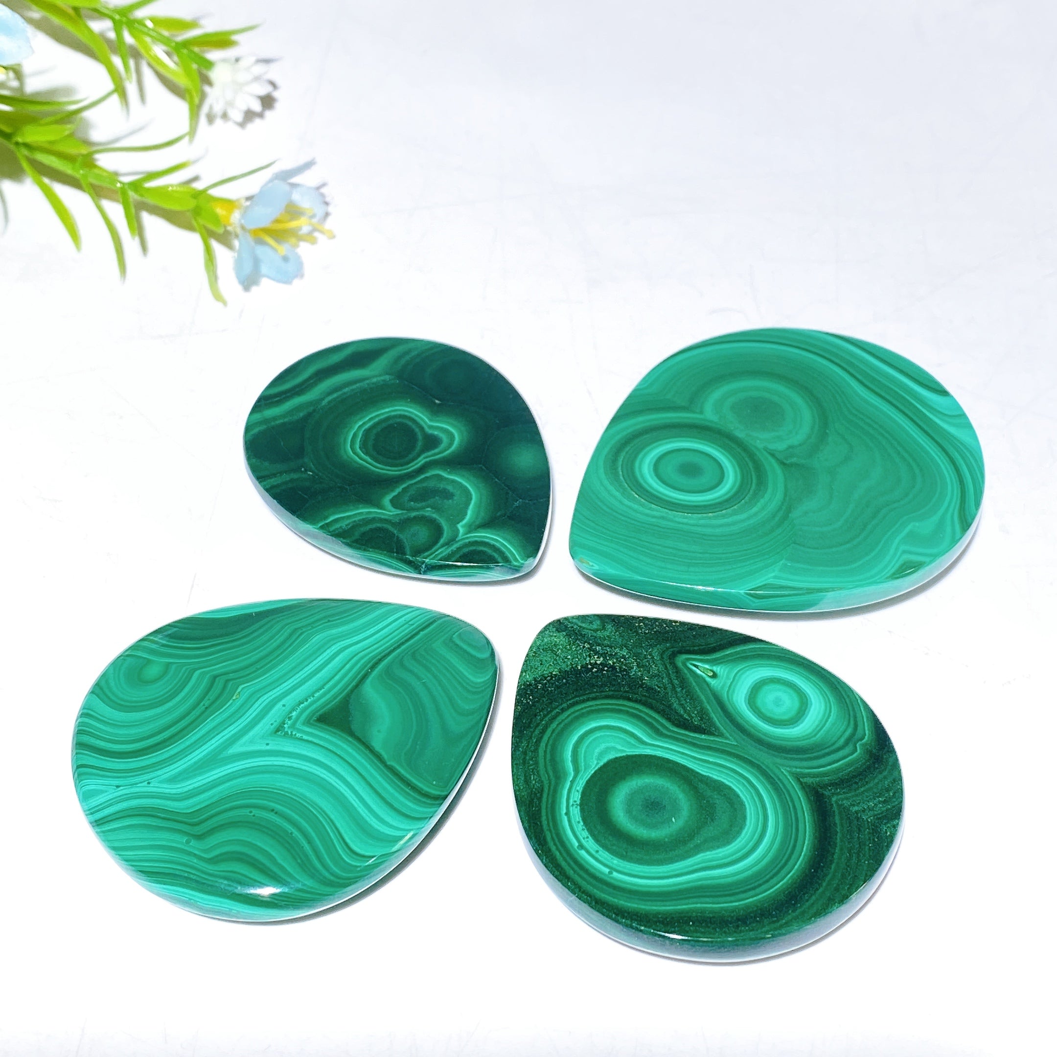 Malachite Water-Drop Cabochon 1.6-2.2 inch Crystal Healing