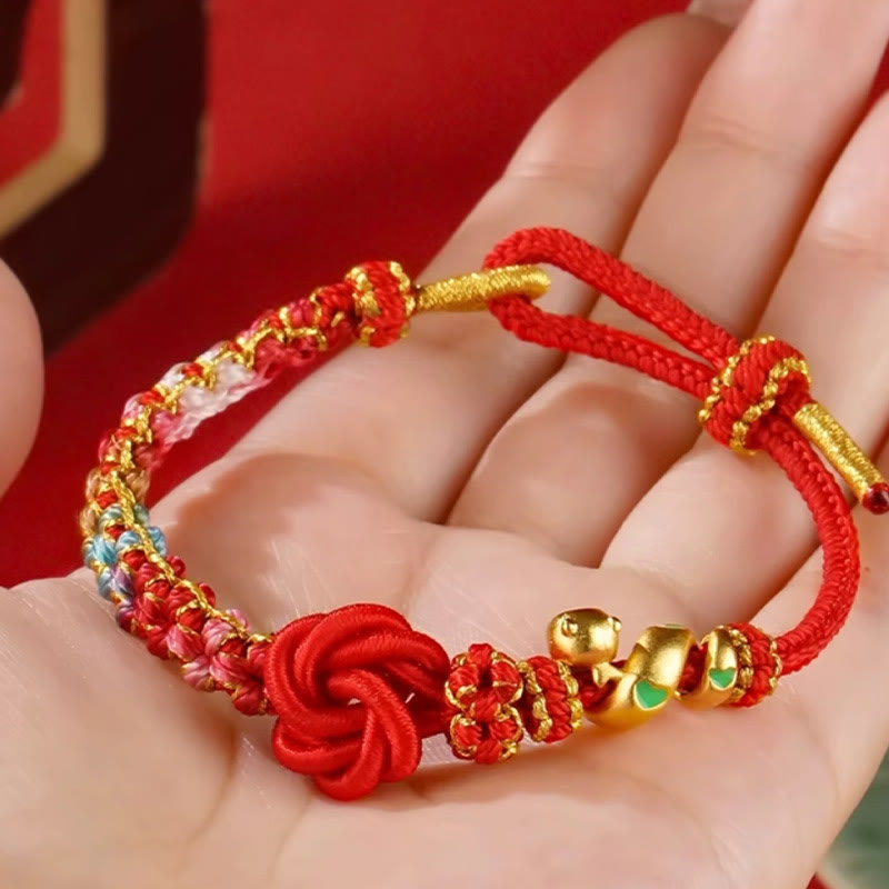 Mandala Knot Snake Protection Red String Bracelet