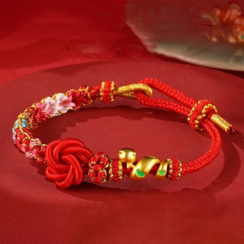 Mandala Knot Snake Protection Red String Bracelet