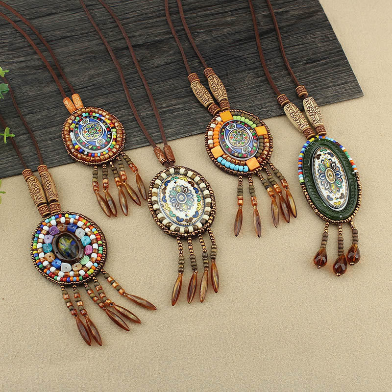 Mandala Pattern Spiritual Necklace for Creativity & Focus