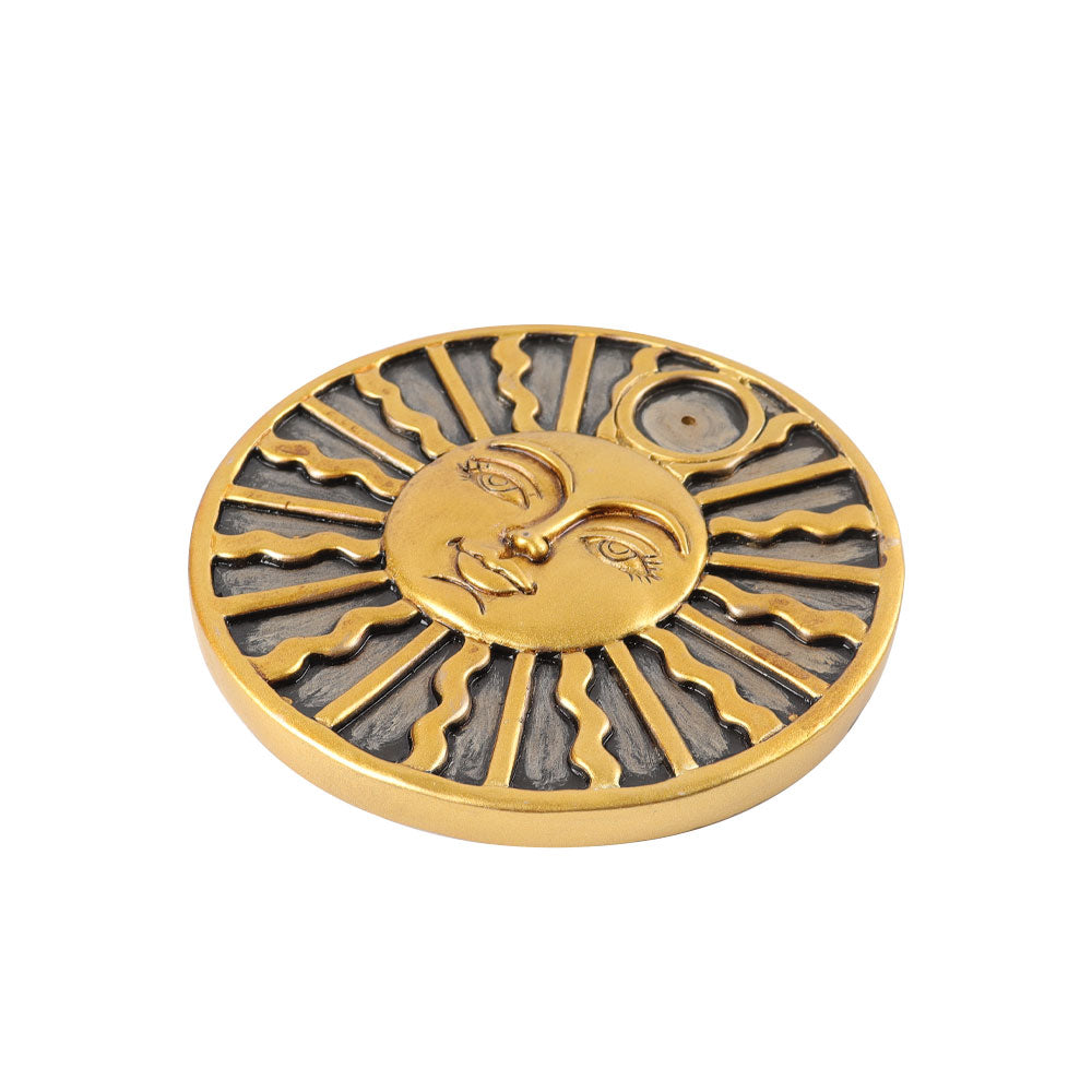 Matte Resin Sun Face Incense Burner Plate 11cm