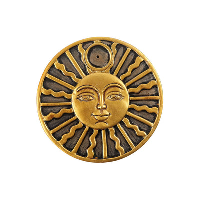 Matte Resin Sun Face Incense Burner Plate 11cm