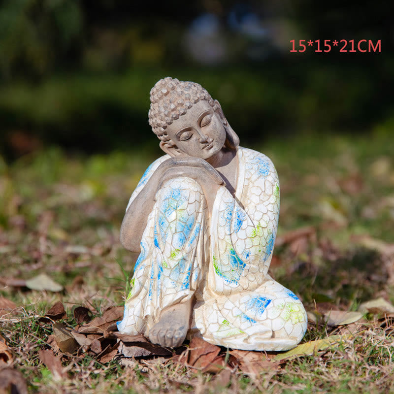 Meditating Zen Buddha Resin Statue for Serenity & Calm