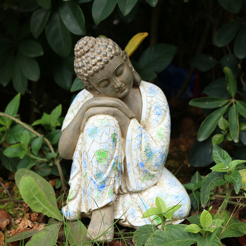 Meditating Zen Buddha Resin Statue for Serenity & Calm