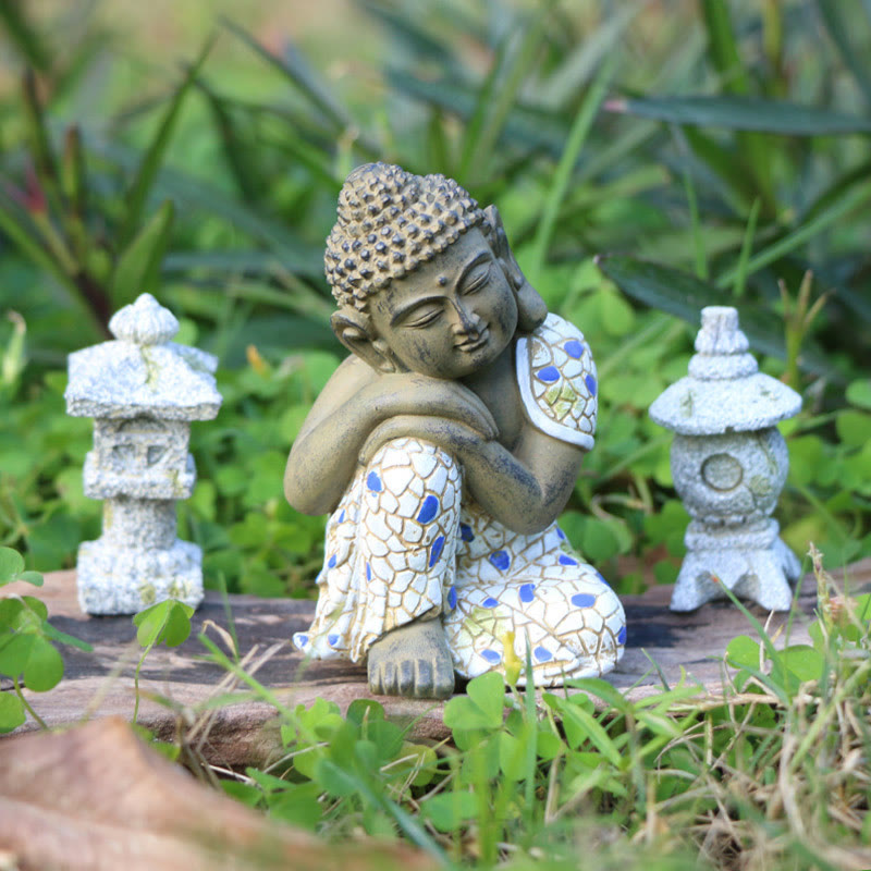 Meditating Zen Buddha Resin Statue for Serenity & Calm