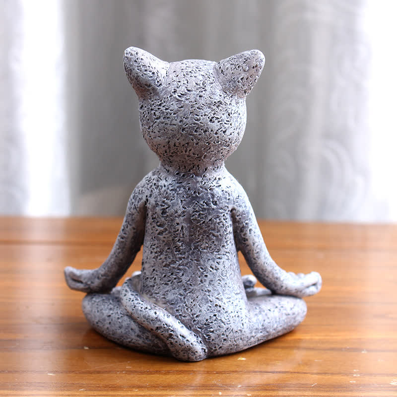 Meditating Zen Dog Cat Frog Spiritual Statue Decoration