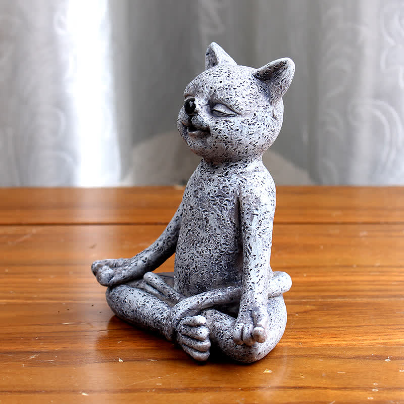 Meditating Zen Dog Cat Frog Spiritual Statue Decoration