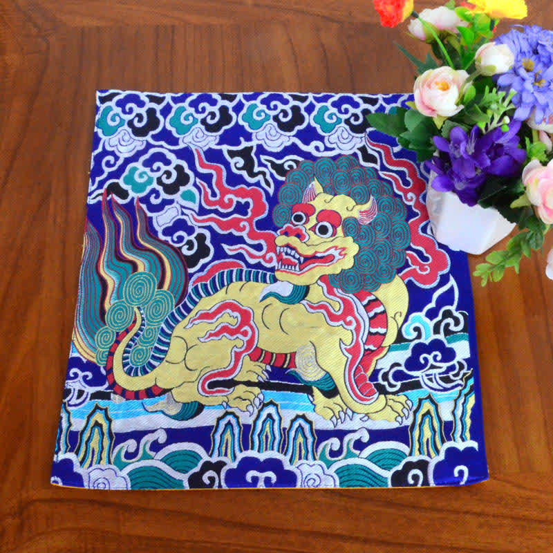 Meditation Prayer Altar Mat with Fengshui Kirin Symbol