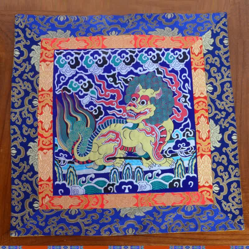 Meditation Prayer Altar Mat with Fengshui Kirin Symbol