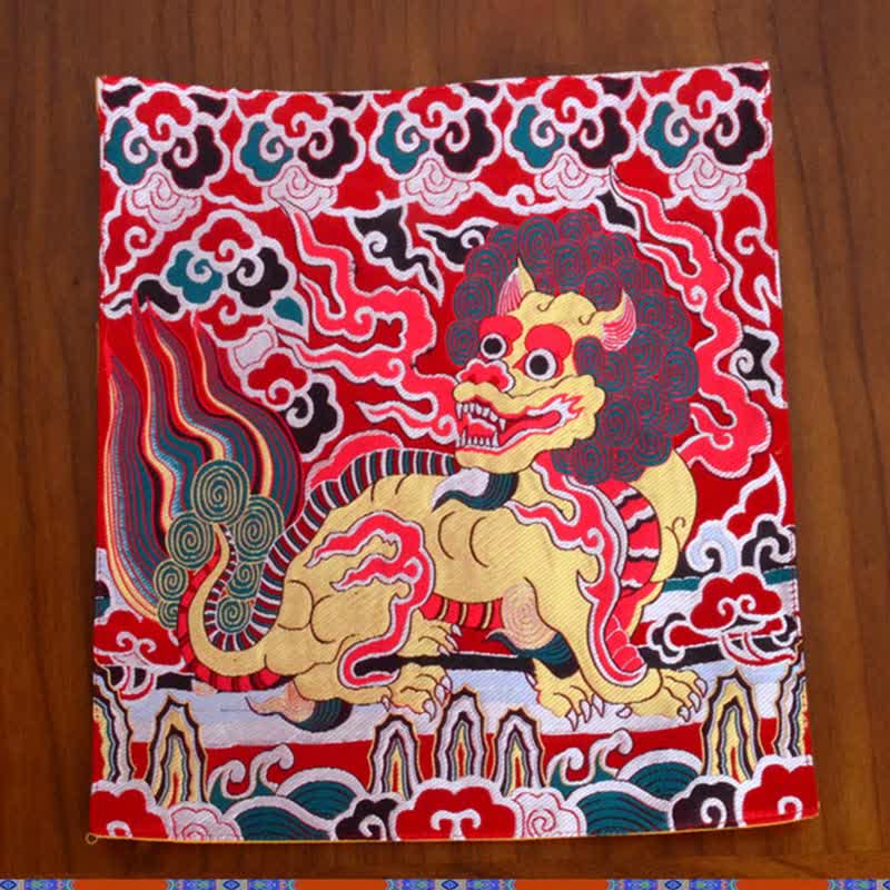 Meditation Prayer Altar Mat with Fengshui Kirin Symbol