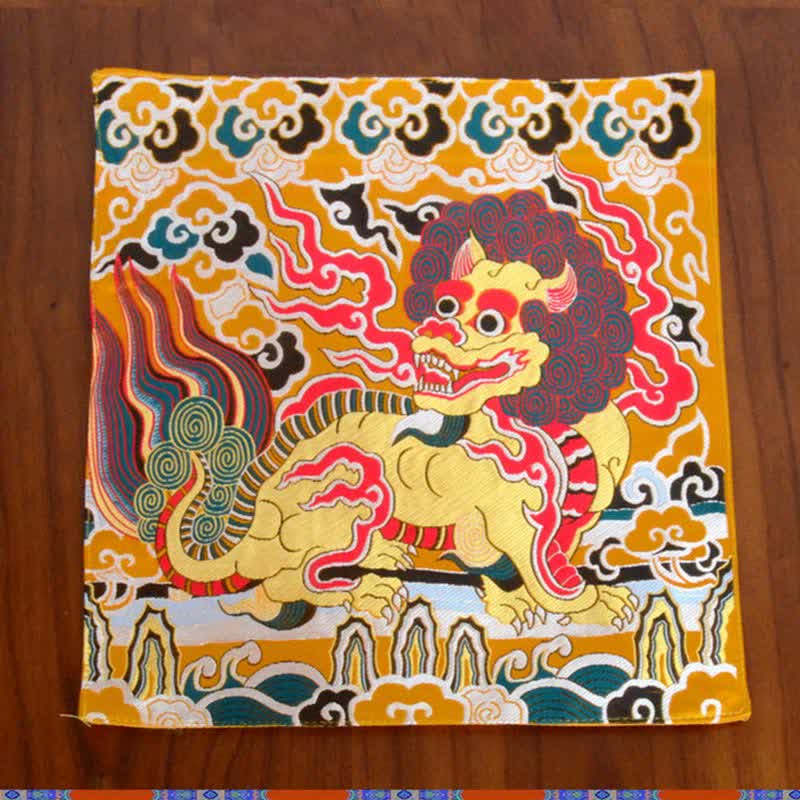 Meditation Prayer Altar Mat with Fengshui Kirin Symbol