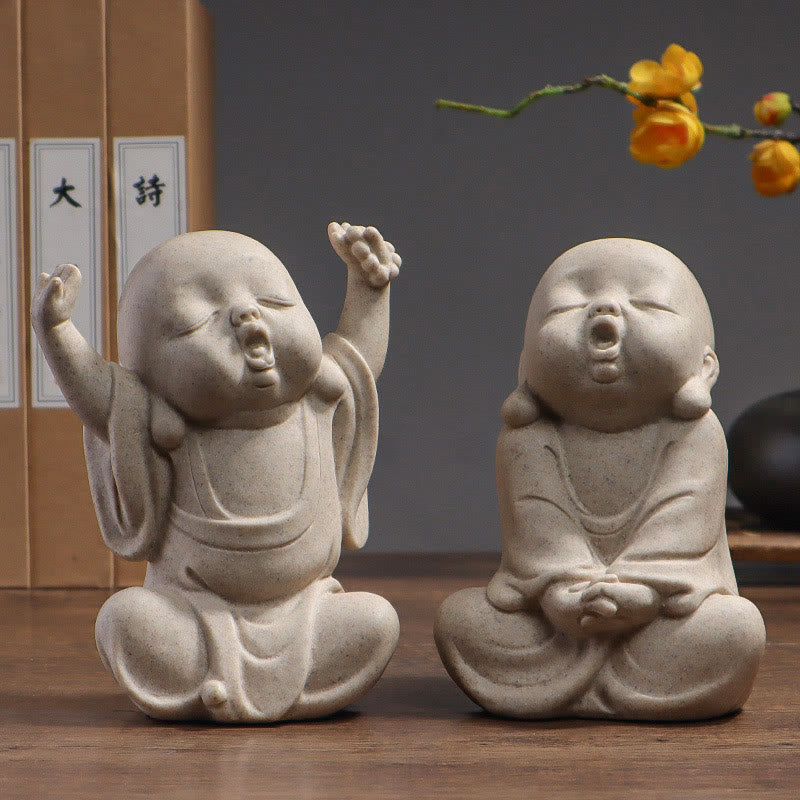 Meditation Resin Buddha Monk Statue for Home Serenity