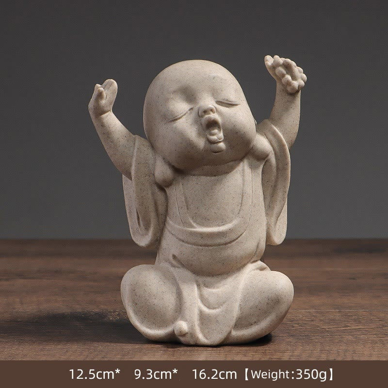 Meditation Resin Buddha Monk Statue for Home Serenity