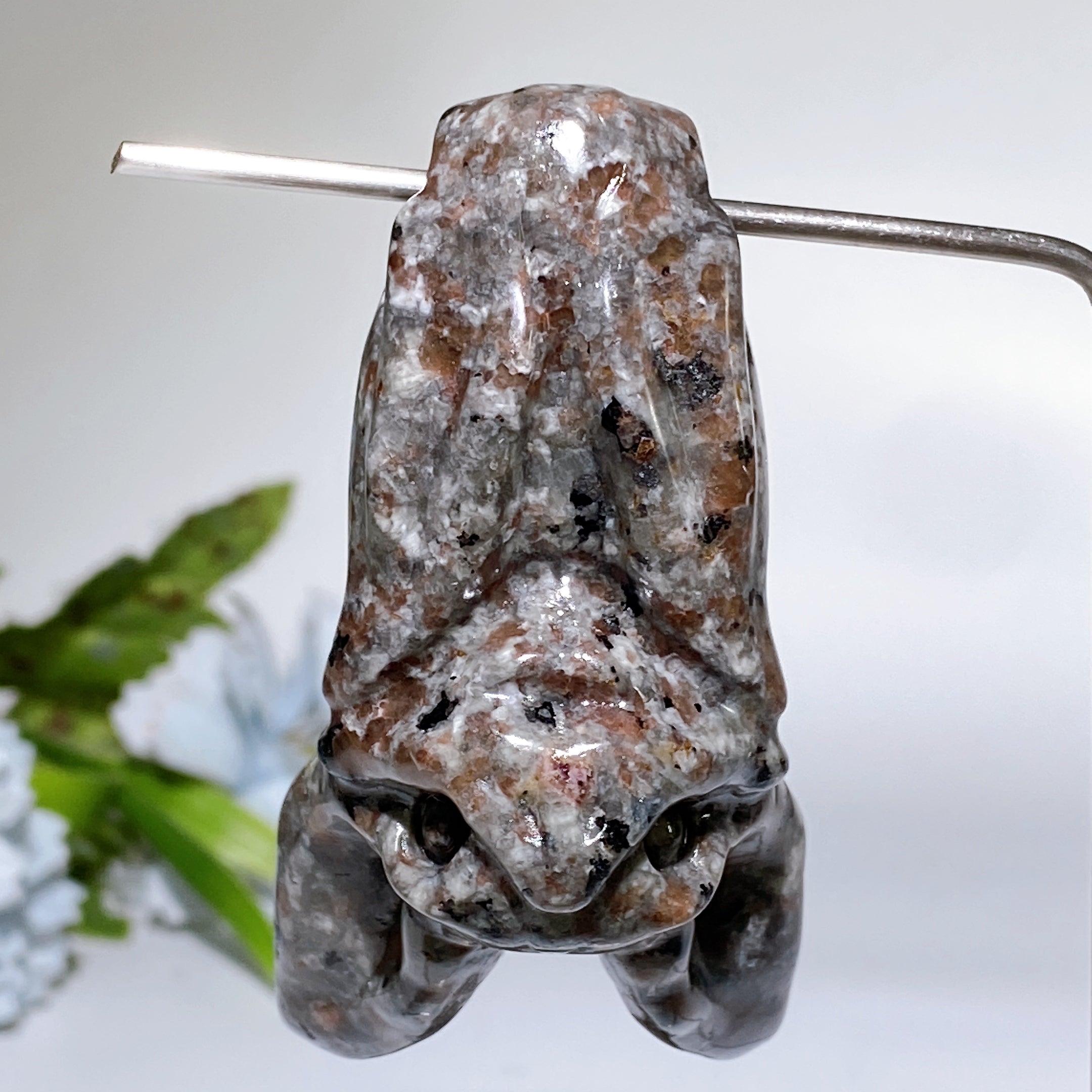Medium Crystal Bat Carving With Stand Natural Gemstone Display