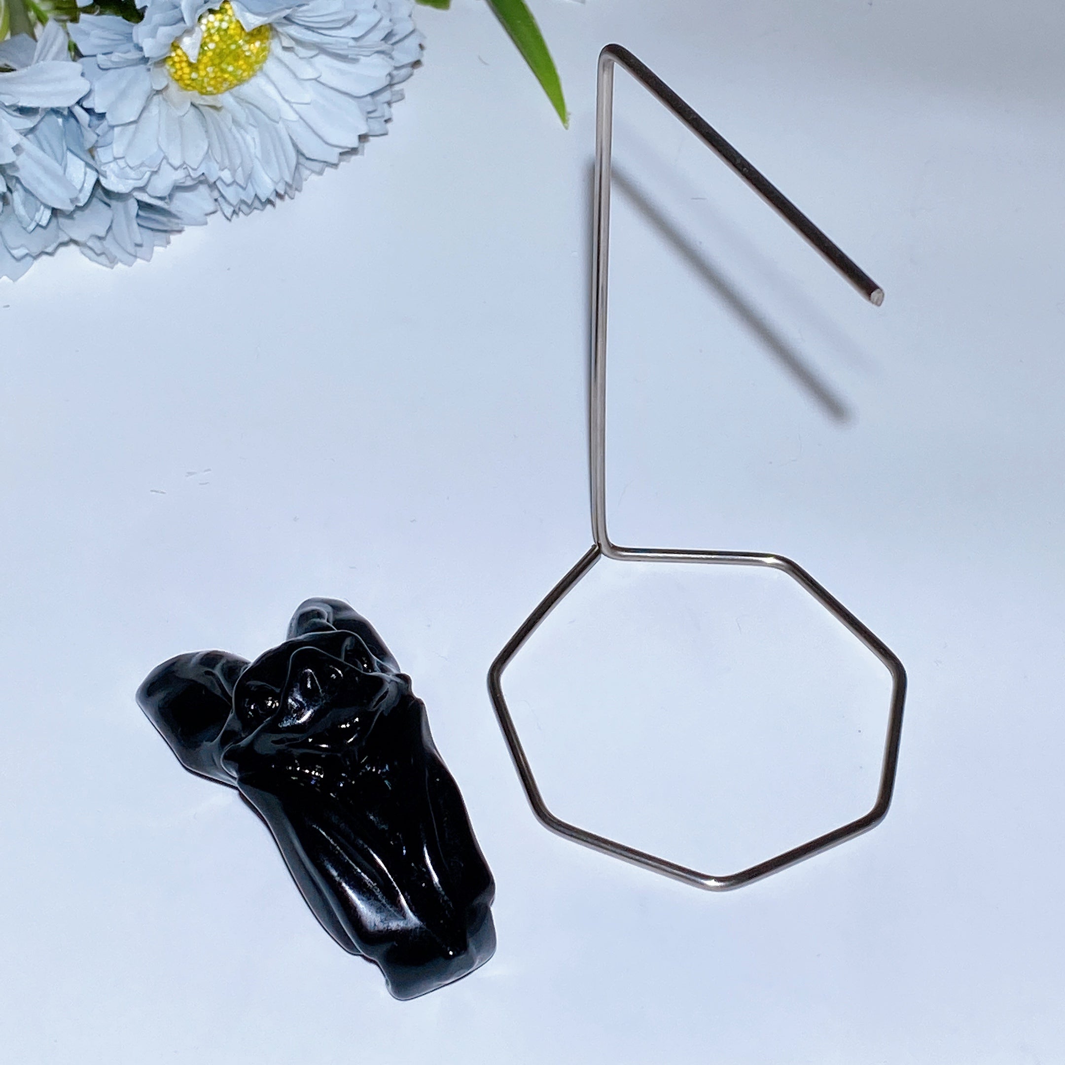 Medium Crystal Bat Carving With Stand Natural Gemstone Display