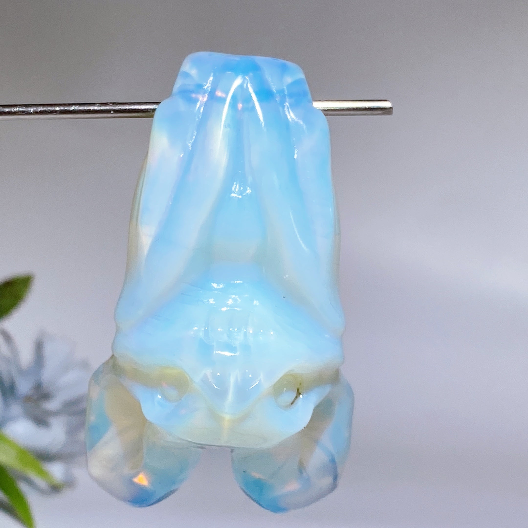 Medium Crystal Bat Carving With Stand Natural Gemstone Display