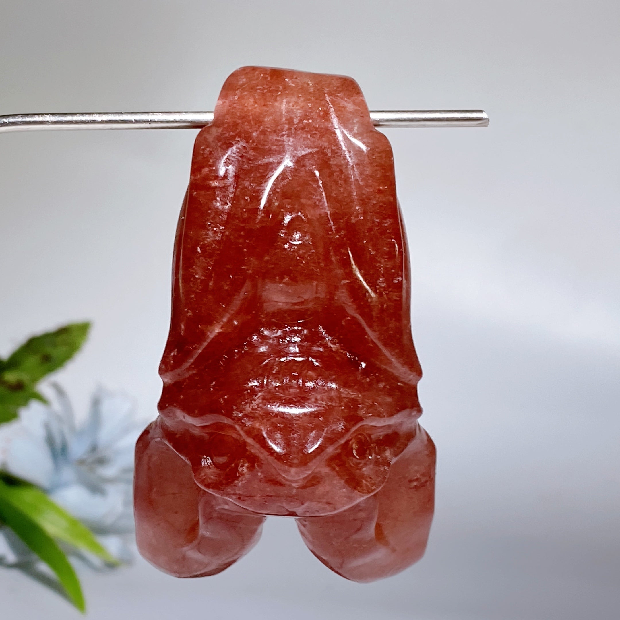 Medium Crystal Bat Carving With Stand Natural Gemstone Display